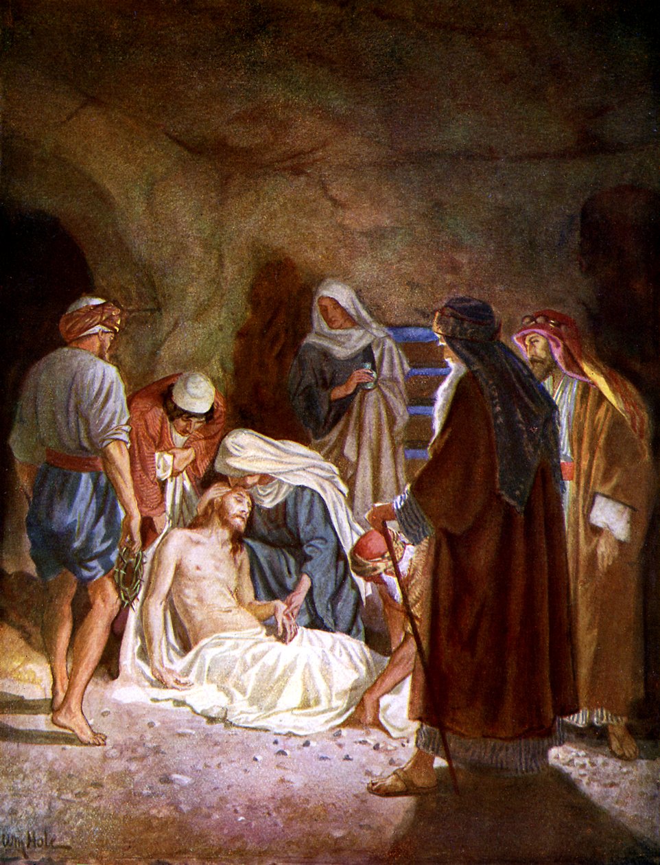 Joseph von Arimathäa nimmt den Leichnam Jesu ab - Bibel von William Brassey Hole