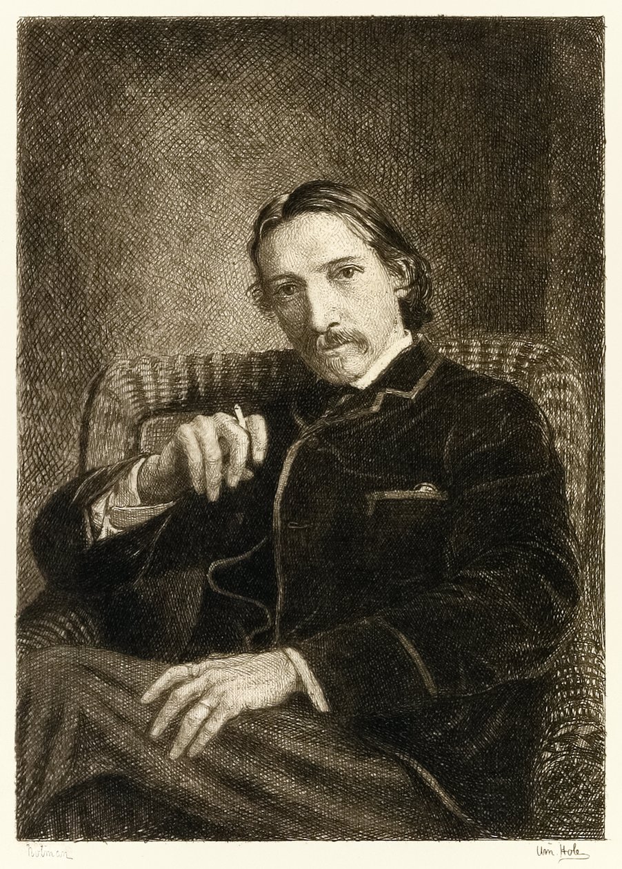 Robert Louis Stevenson (1850-1894) britischer Autor, bekannt für seine Bestseller 