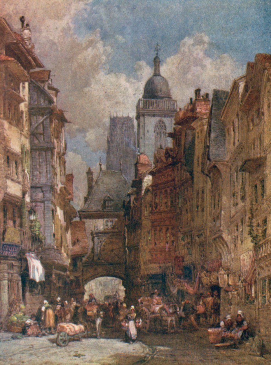 Rue de la Grosse Horloge, Rouen von William Callow