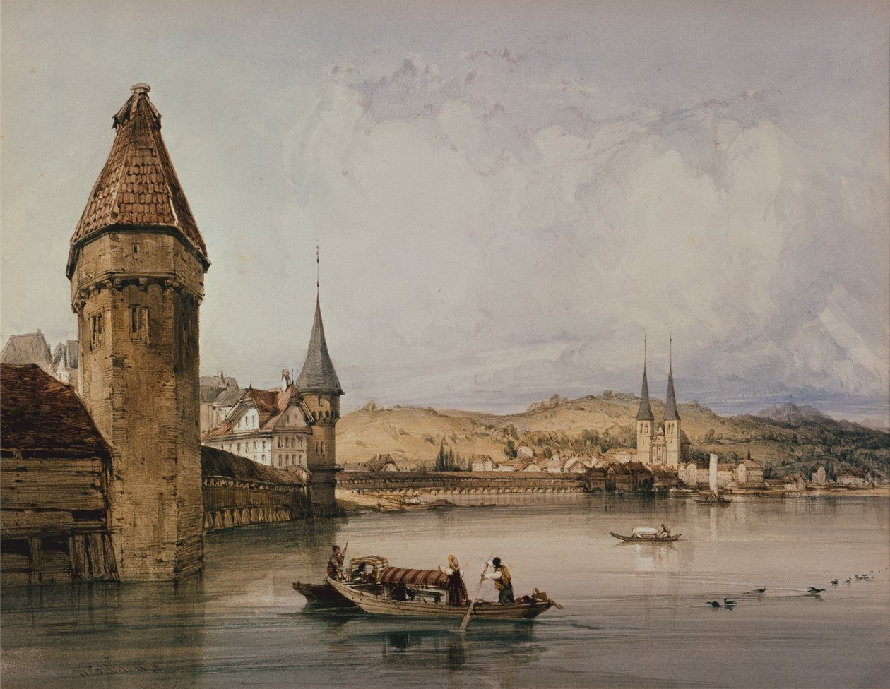 Stadt Luzern, am Vierwaldstättersee von William Callow