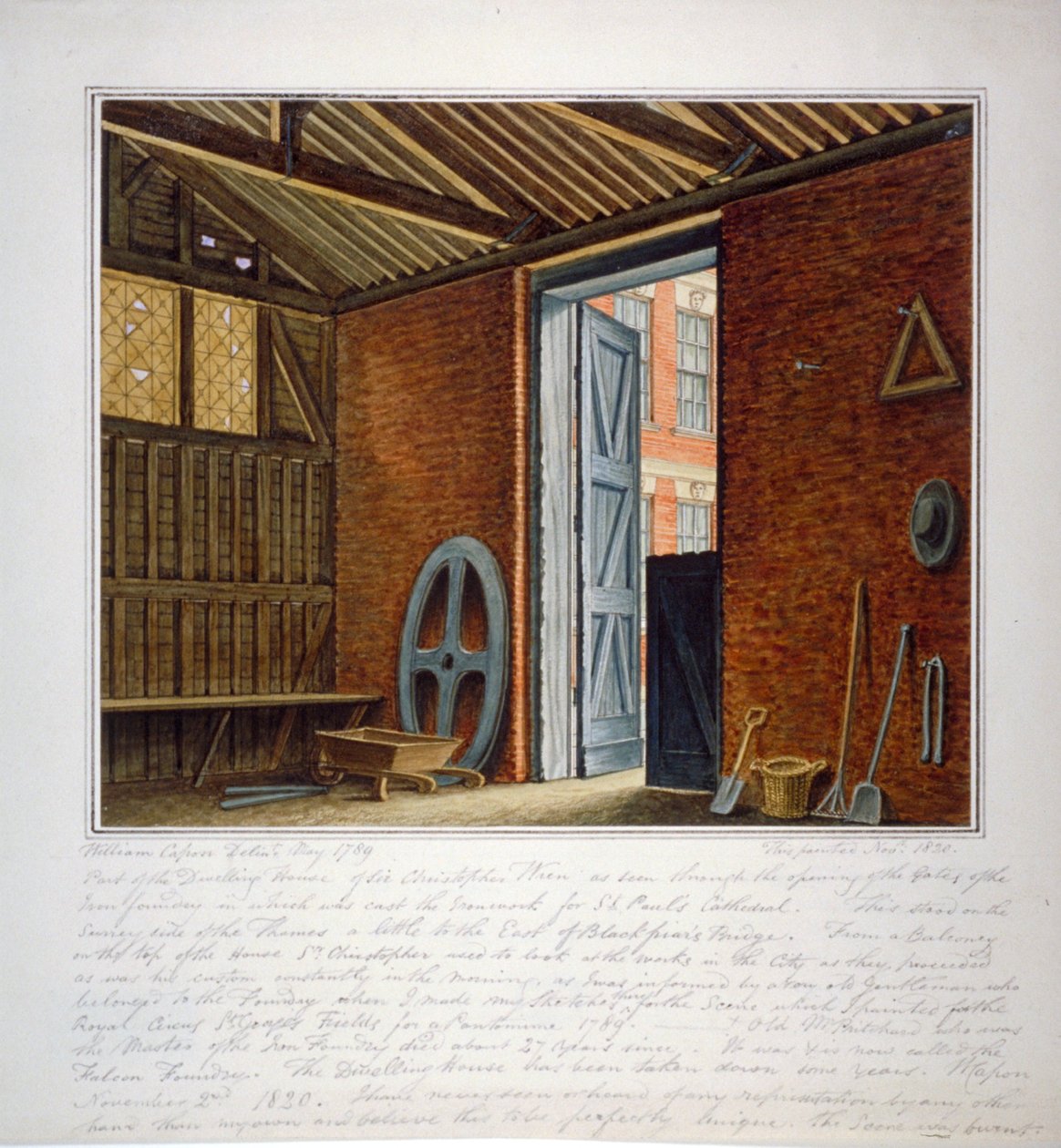 Teil des Wohnhauses von Sir Christopher Wren, Southwark, London, 1820 von William Capon