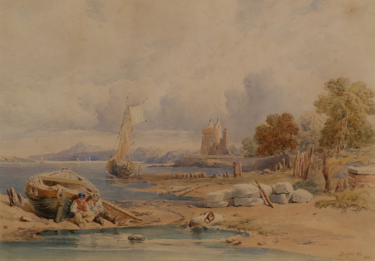 Barnbougle Castle bei Crammond am Forth von Clarkson Frederick Stanfield