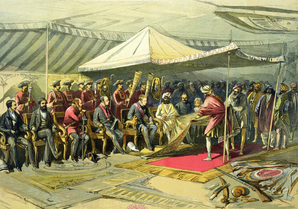 Der Rückbesuch des Vizekönigs beim Maharadscha von Kaschmir, 1863 von William Crimea Simpson