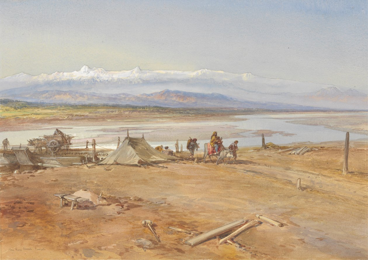 Der Fluss Chenab, Punjab, 1865 von William Crimea Simpson