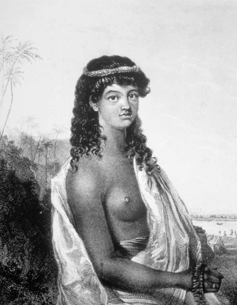 Junges Mädchen von den Sandwich-Inseln Hawaii, ca. 1826 von William Dampier