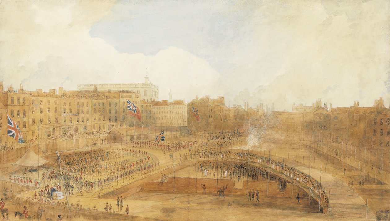 Der Prinz von Wales legt den Grundstein des Theatre Royal, Covent Garden, 31. Dezember 1808 von William Daniell