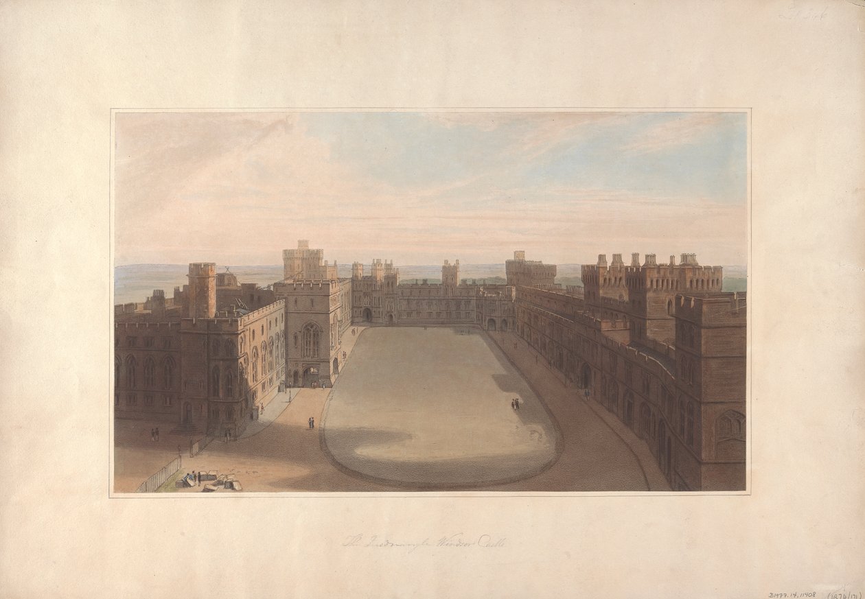 Der Innenhof, Windsor Castle - Blick vom Rundturm, Windsor Castle von William Daniell