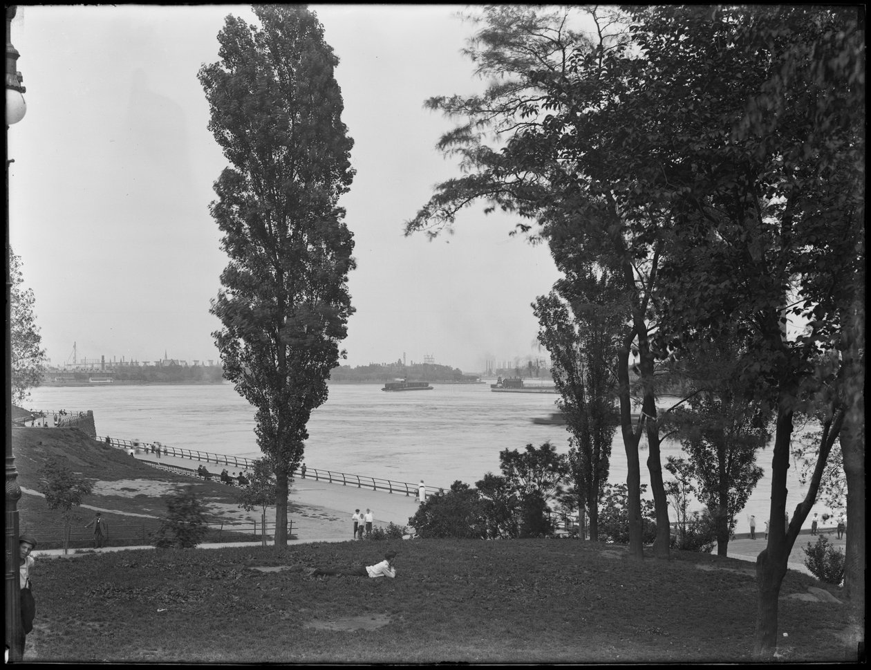 Blick auf Hell Gate und den East River vom 86th Street Park, New York City, 31. Juli 1914 von William Davis Hassler