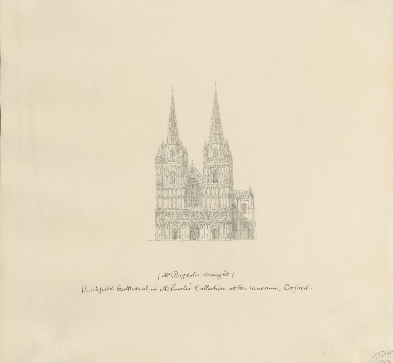 Lichfield Kathedrale - Westfassade von William Dugdale