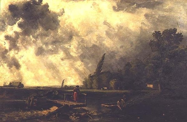 Szene am Ufer des Medway - Ein stürmischer Tag von William Edward Dighton