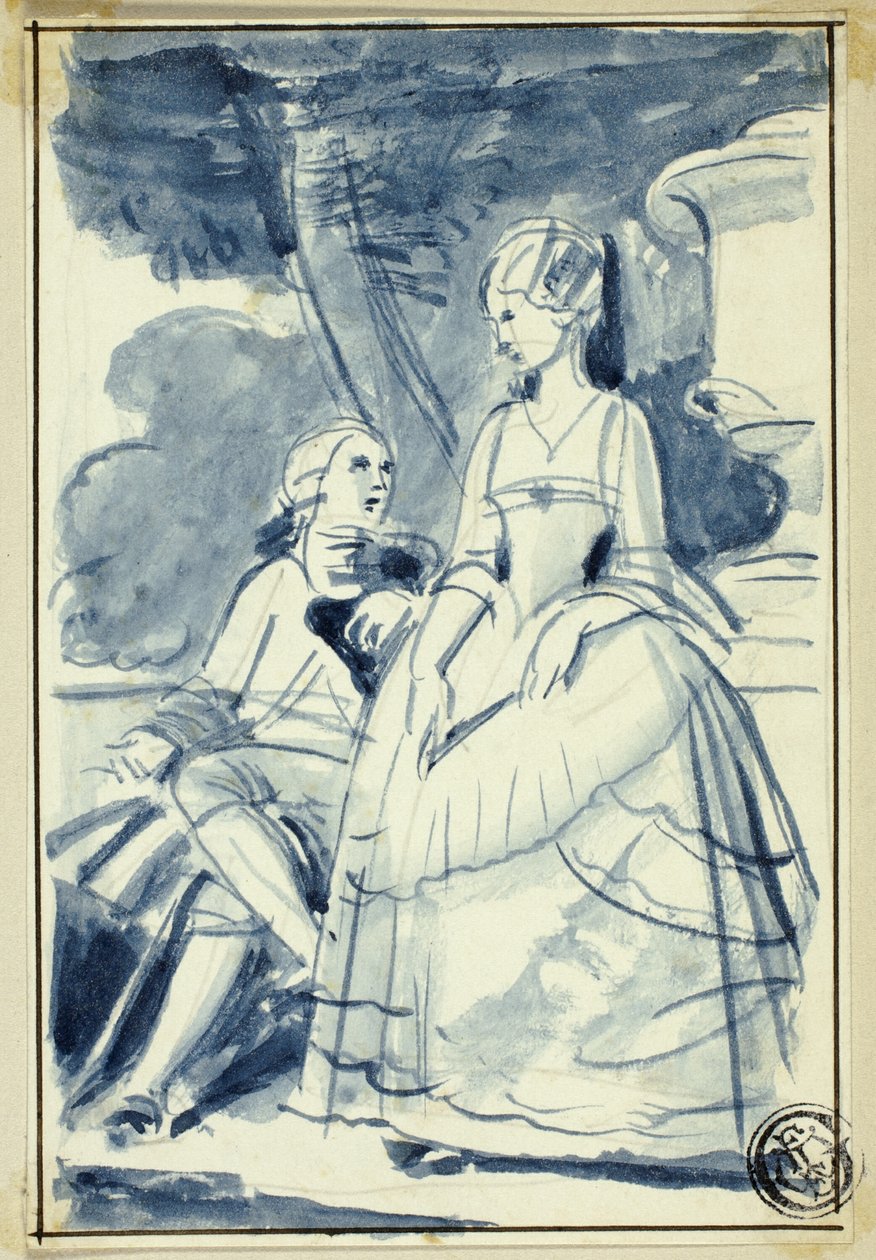 Mann und Frau in Kleidung des 18. Jahrhunderts von William Edward Frost