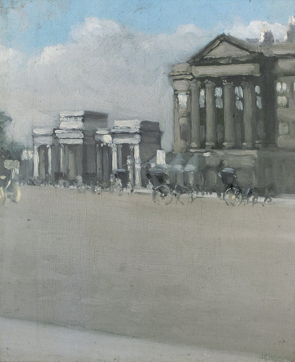 Hyde Park Corner im Nebel von William Evelyn Osbourne