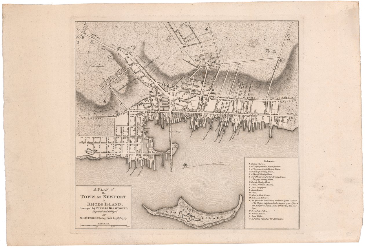 Ein Plan von Newport von Faden von William Faden