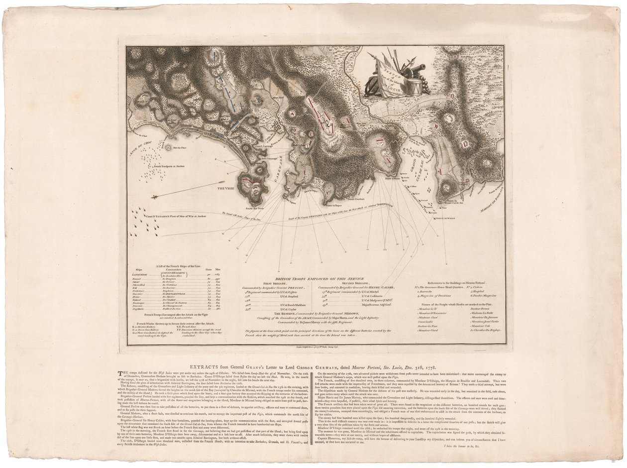 Plan von Ste. Lucie von Faden von William Faden