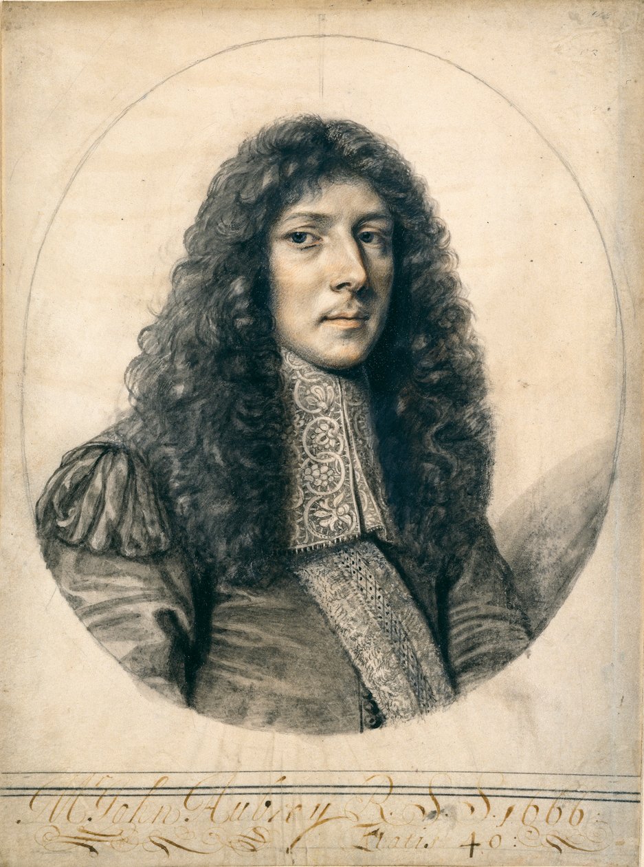 Porträt von John Aubrey, 1666 von William Faithorne