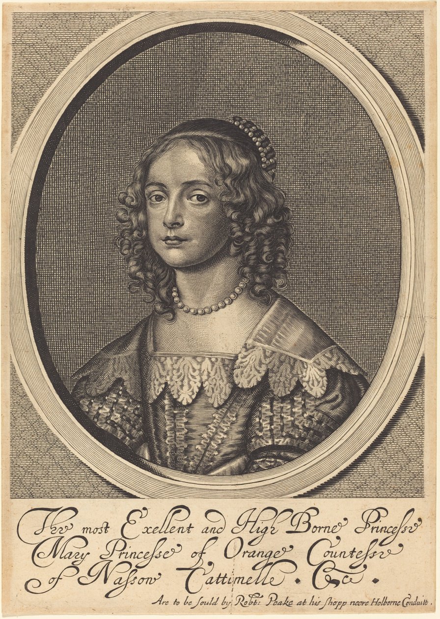 Maria, Prinzessin von Oranien von William Faithorne after Sir Anthony van Dyck