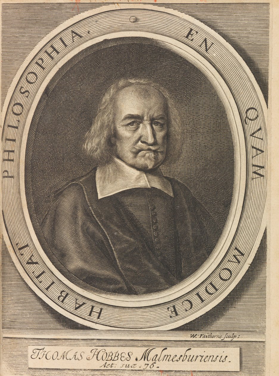 Porträt von Thomas Hobbes, 1588-1679, 1642 von William Faithorne the Elder
