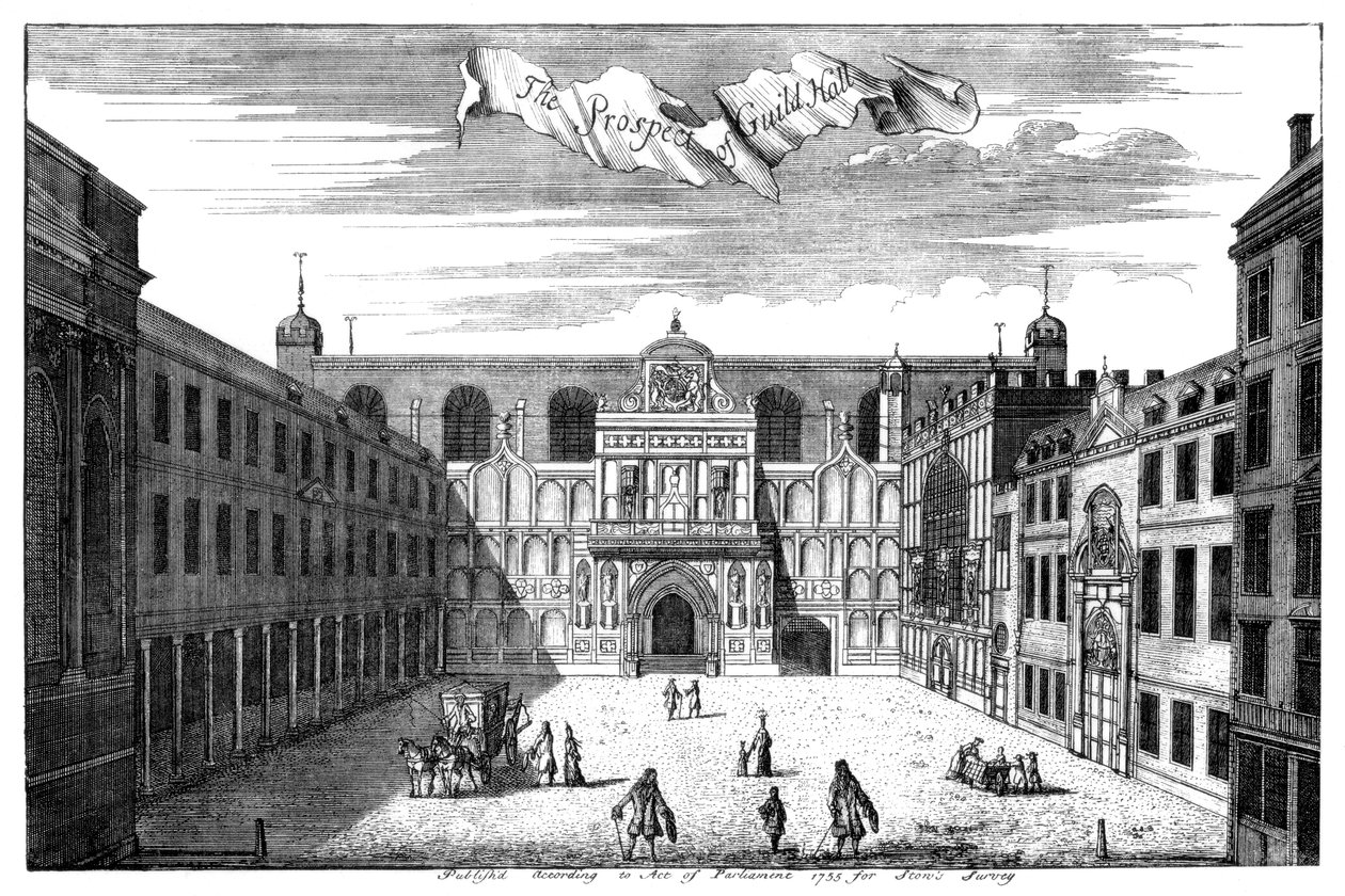 Aussicht auf die Guildhall, City of London von William Griggs