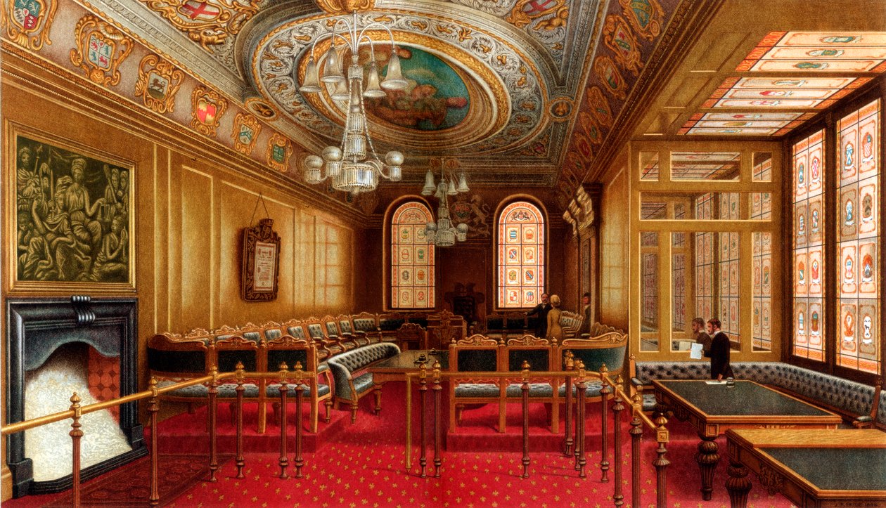 Der Aldermens Gerichtssaal, Guildhall, City of London, 1886 von William Griggs
