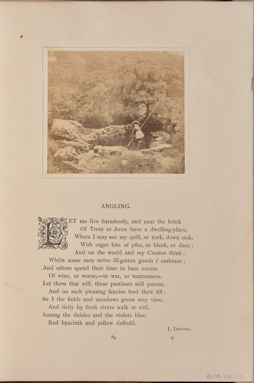 [Ein Junge mit Angelrute und Fischkorb, England] von William Grundy
