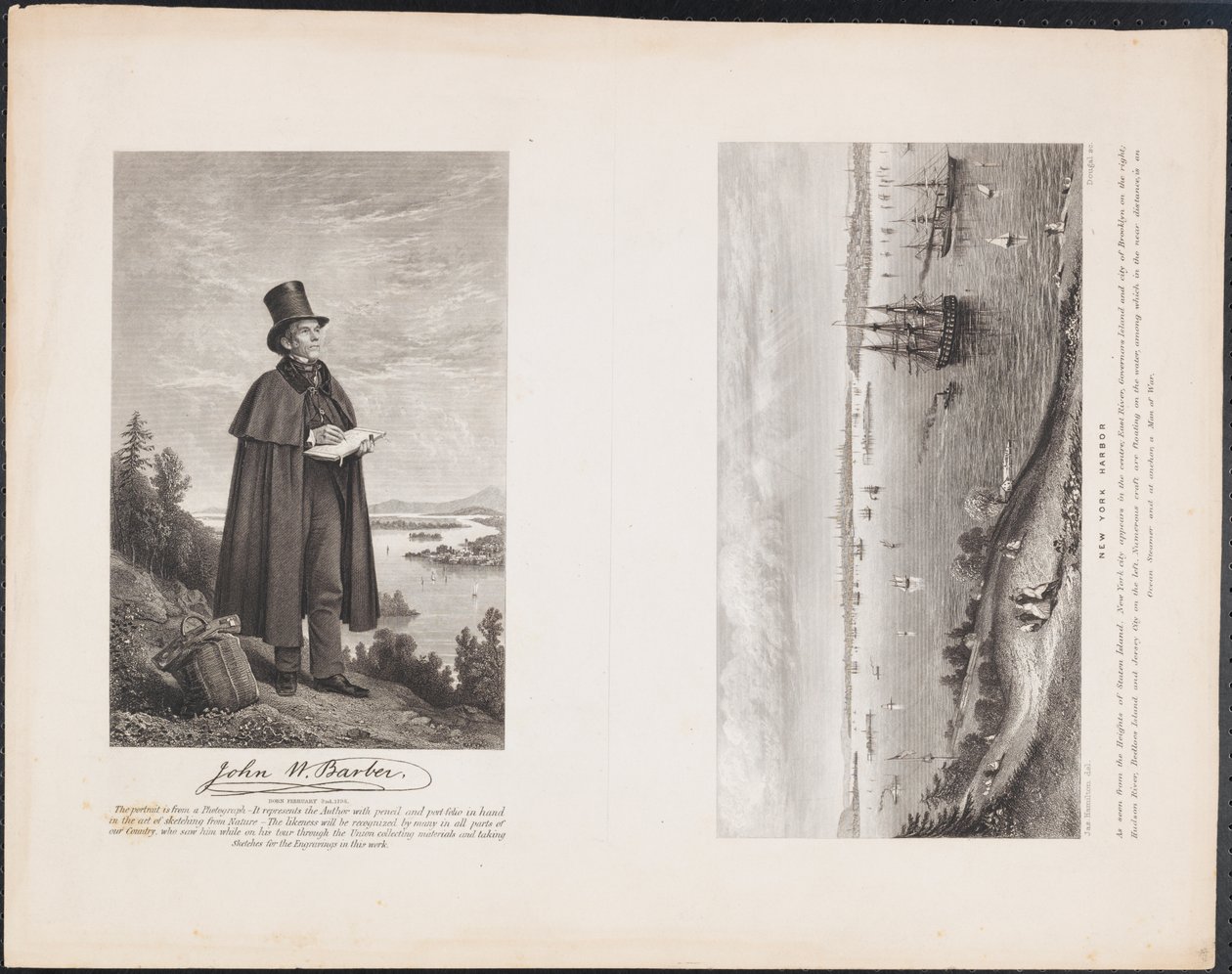 A. John W. Barber; B. New Yorker Hafen, ca. 1849 von William H. Dougal