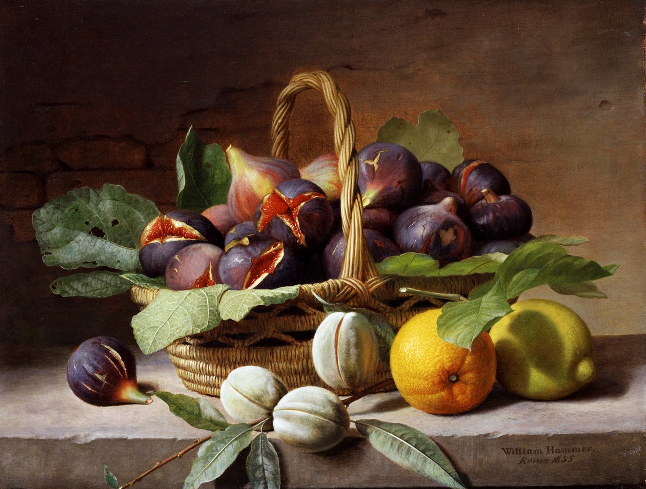 Stillleben mit Feigen und Walnüssen von William Hammer