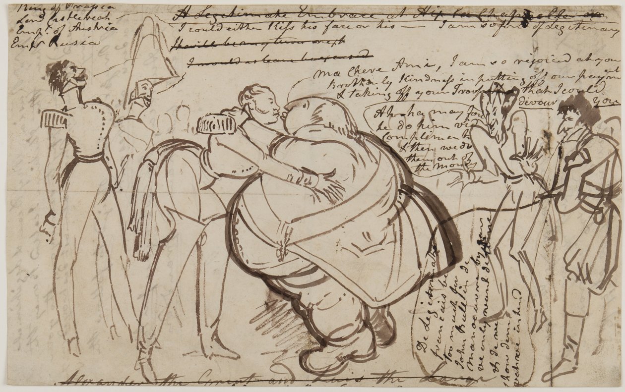 Ein Kuss beim Kongress, 1818 von William Heath