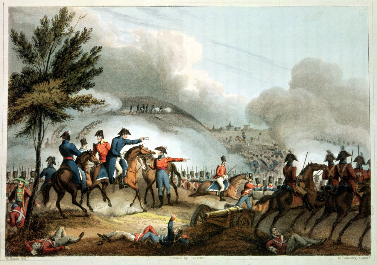 Schlacht von Salamanca, 22. Juli 1812, geätzt von J. Clarke, koloriert von M. Dubourg von William Heath