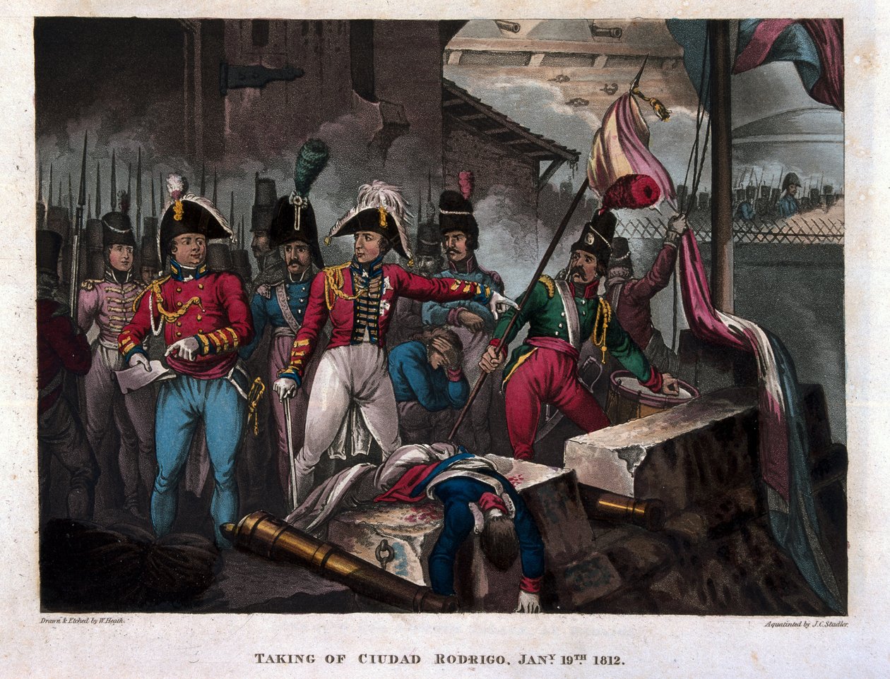 Einnahme von Ciudad Rodrigo am 19. Januar 1812, veröffentlicht 1818 von William Heath
