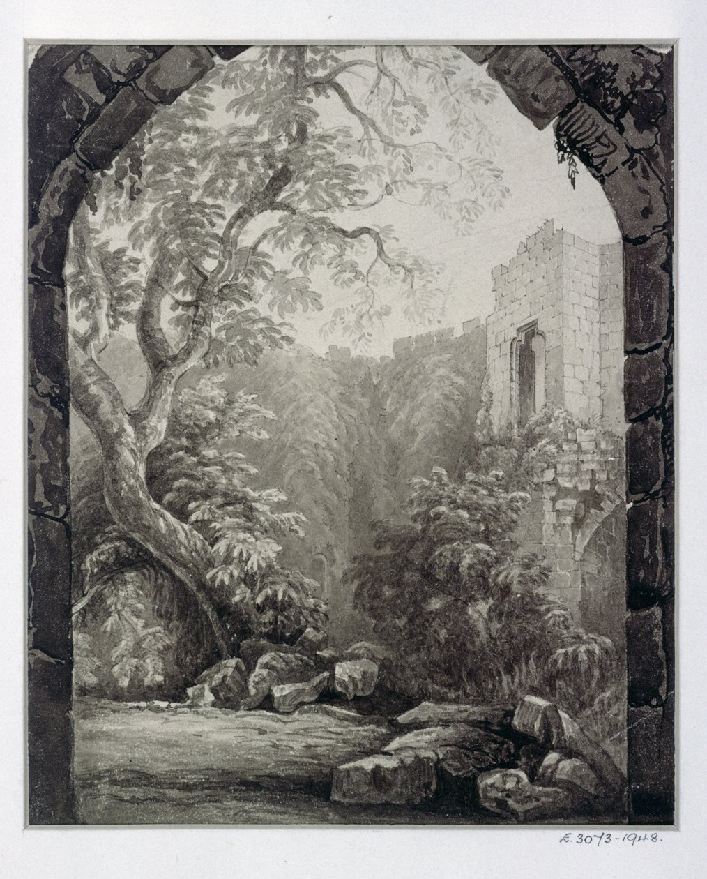Cliffords Tower, York, Innenansicht von William Henry Bartlett