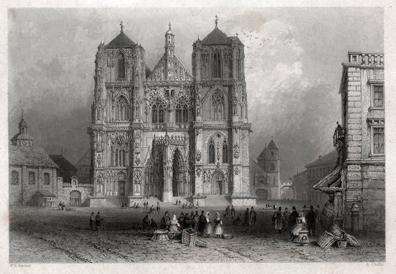Dom von Regensburg (Stich, ca. 1830) von William Henry Bartlett