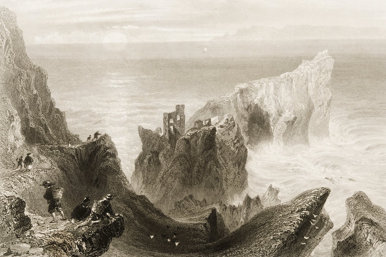 Kenbaan Castle, in der Nähe von Ballycastle, County Antrim, Nordirland, aus 