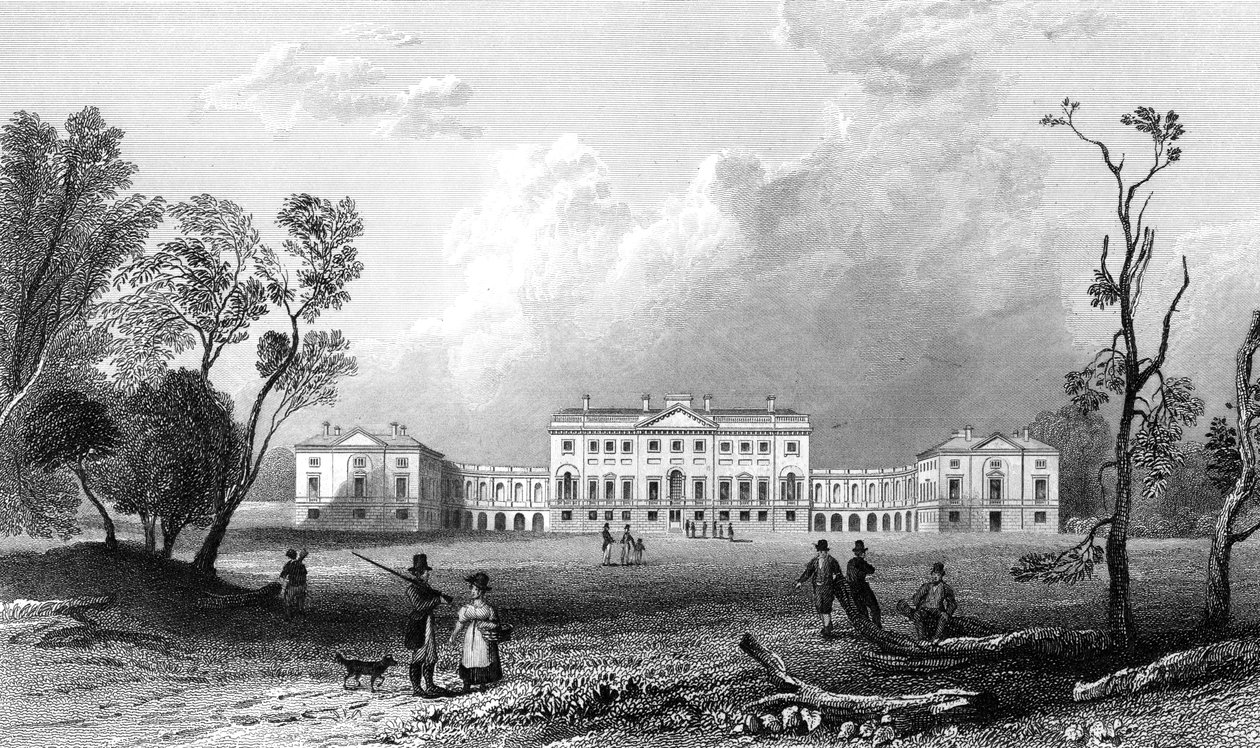 Thorndon Hall, Essex, graviert von Henry Adland, 1832 von William Henry Bartlett