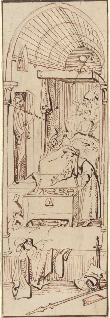 Der Tod des Geizhalses von William Henry Brooke after Hieronymus Bosch