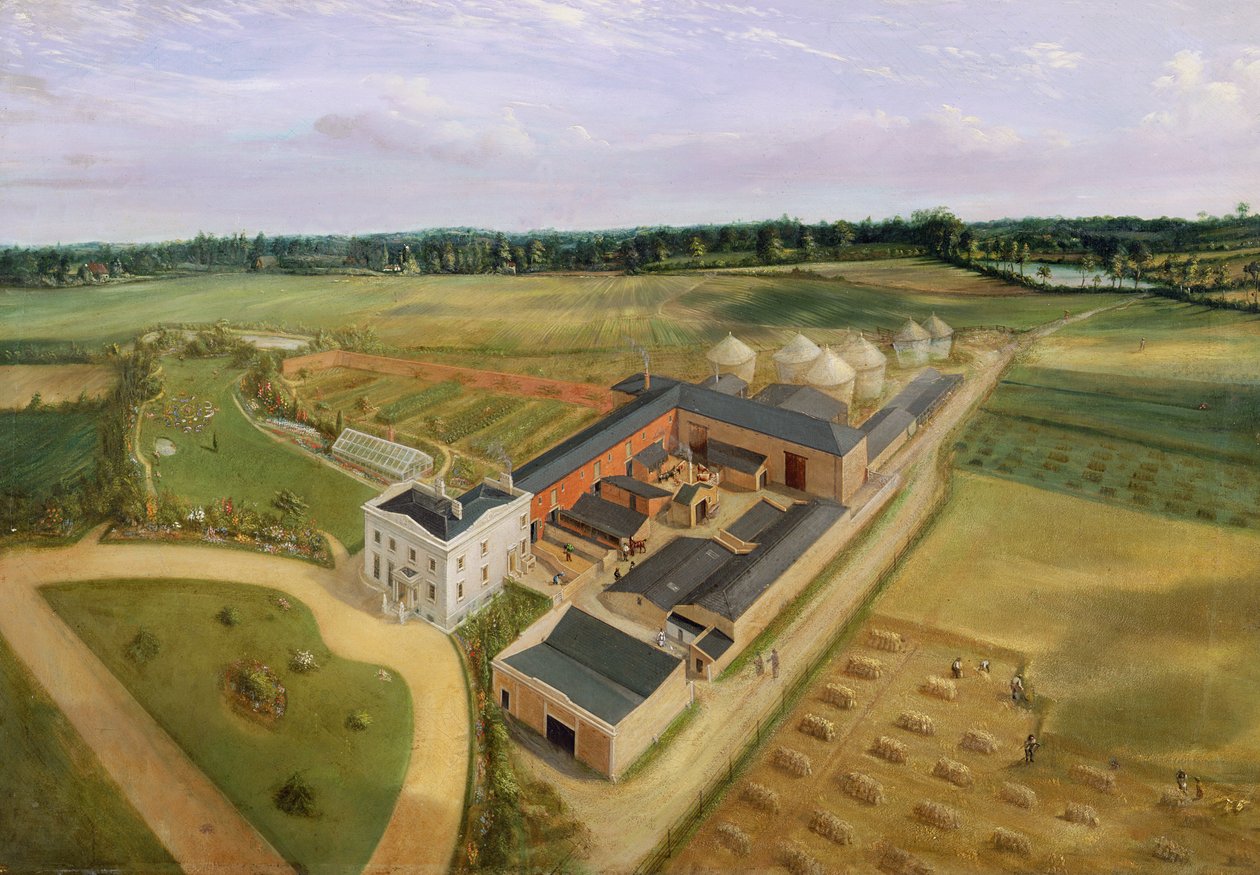 Tiptree Hall und Farm, Essex, ca. 1850-60 von William Henry Browne