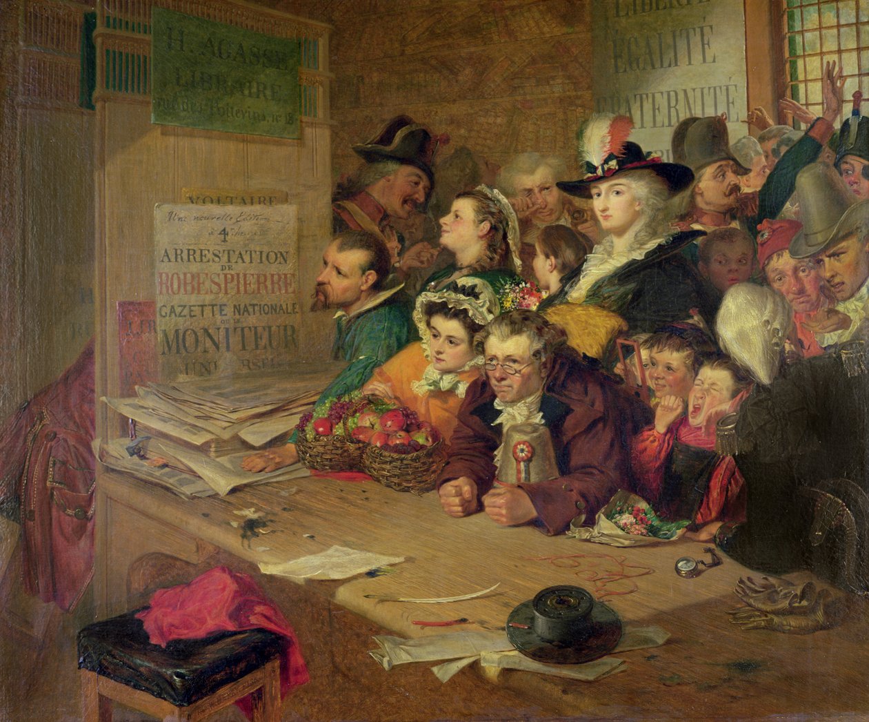 Warten auf Nachrichten von der Verhaftung Robespierres (1758-94) im Jahr 1794, 1866 von William Henry Fisk