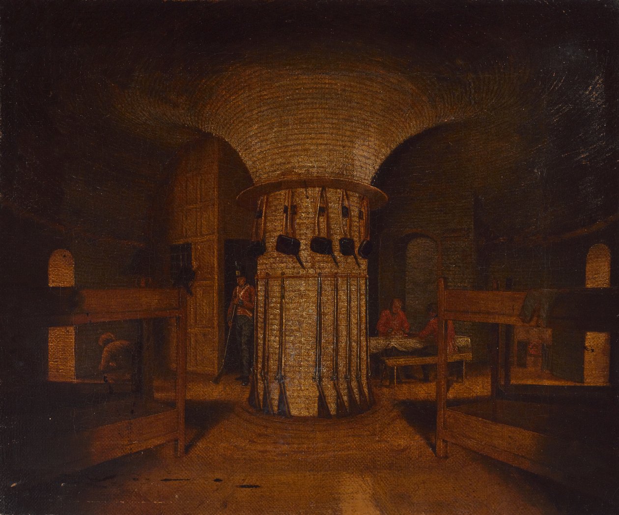 Das Innere eines Kasernenraums, möglicherweise in einem Martello-Turm, ca. 1812 von William Henry Ford