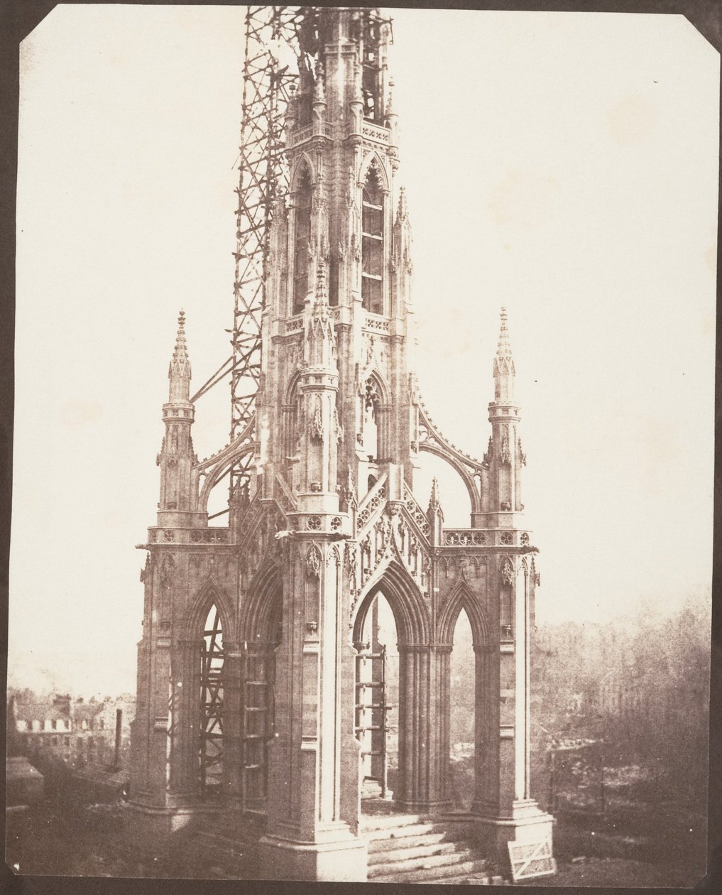 Scott-Denkmal vor der Fertigstellung, Edinburgh von William Henry Fox Talbot