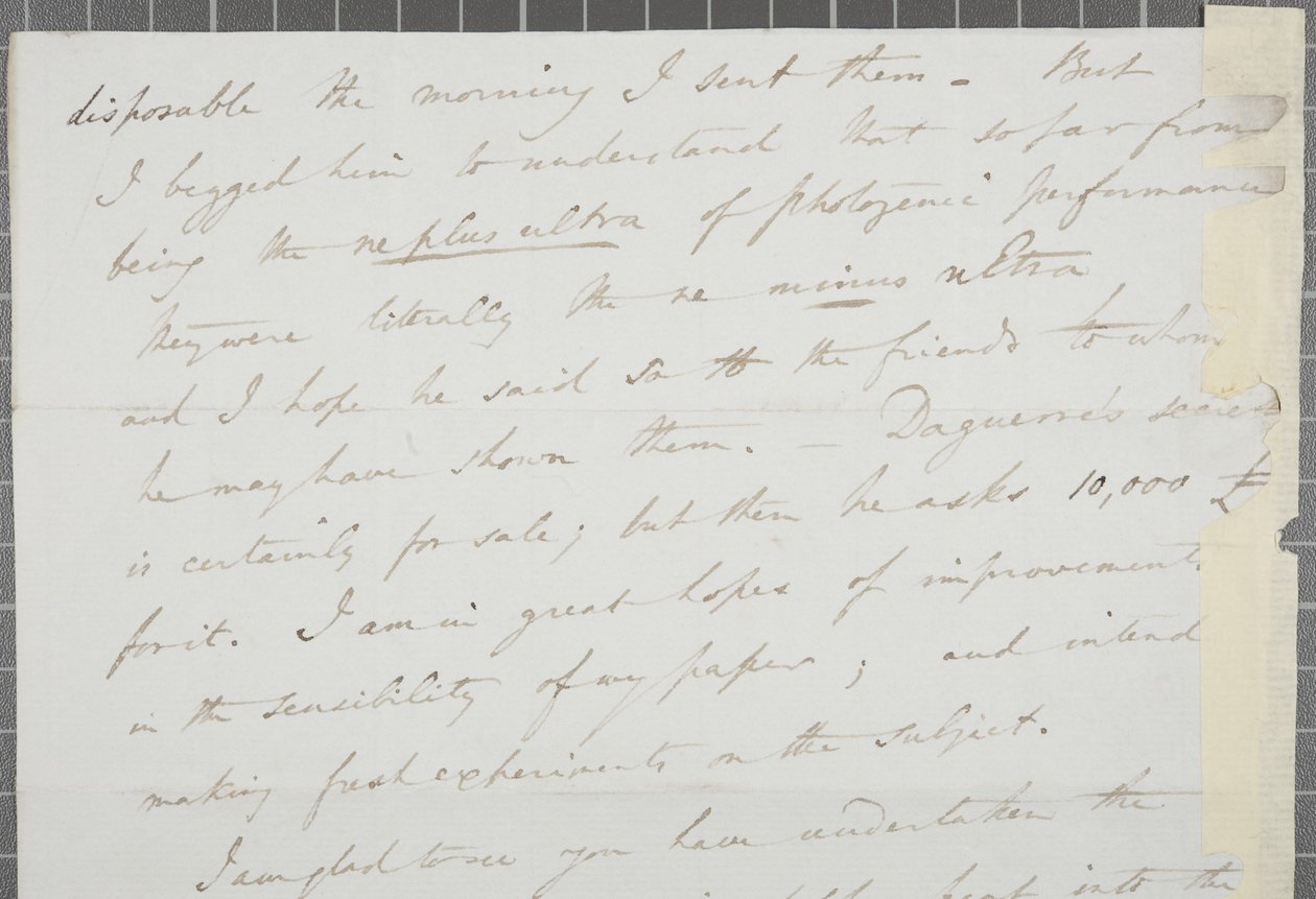 Signierter Brief von William Henry Fox Talbot an James David Forbes, 1839 von William Henry Fox Talbot