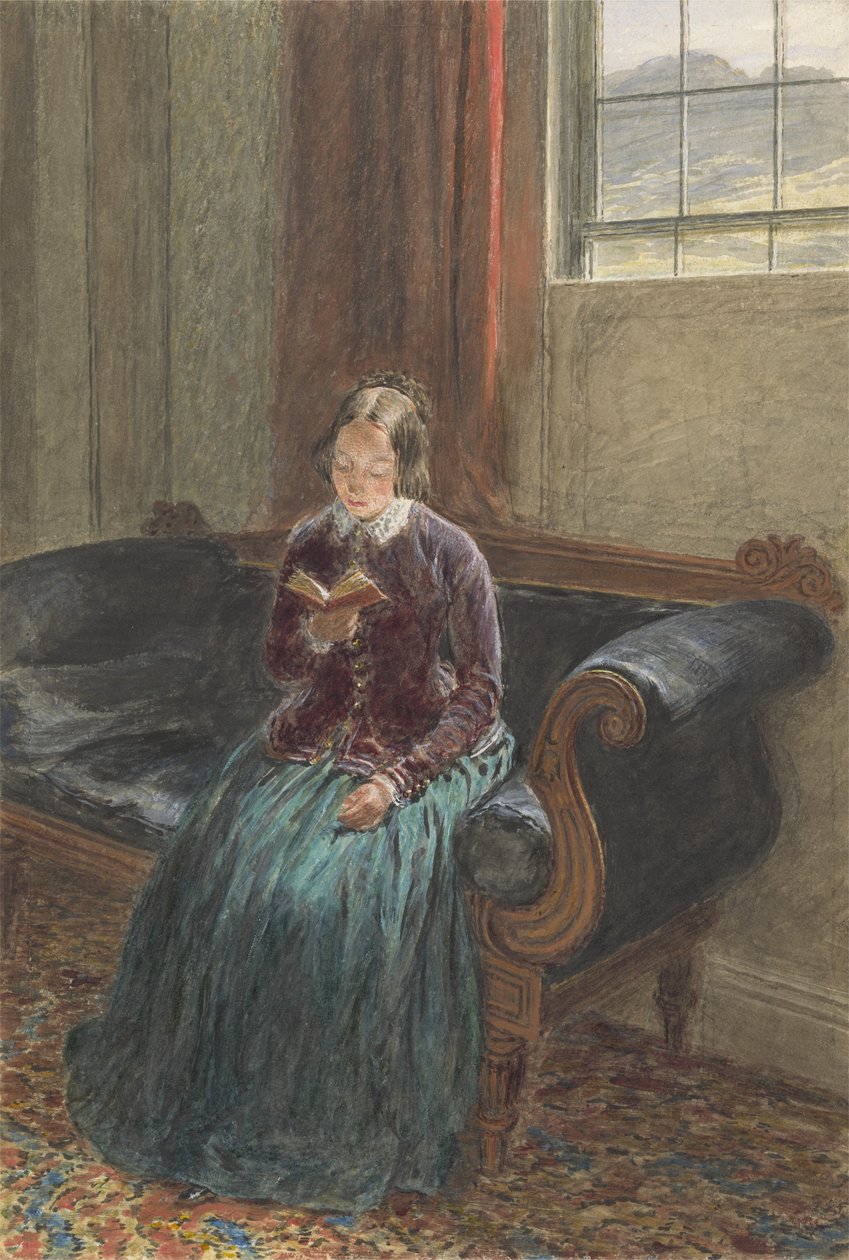 Eine Dame liest, genannt Mrs. William Hunt, ca. 1835 von William Henry Hunt