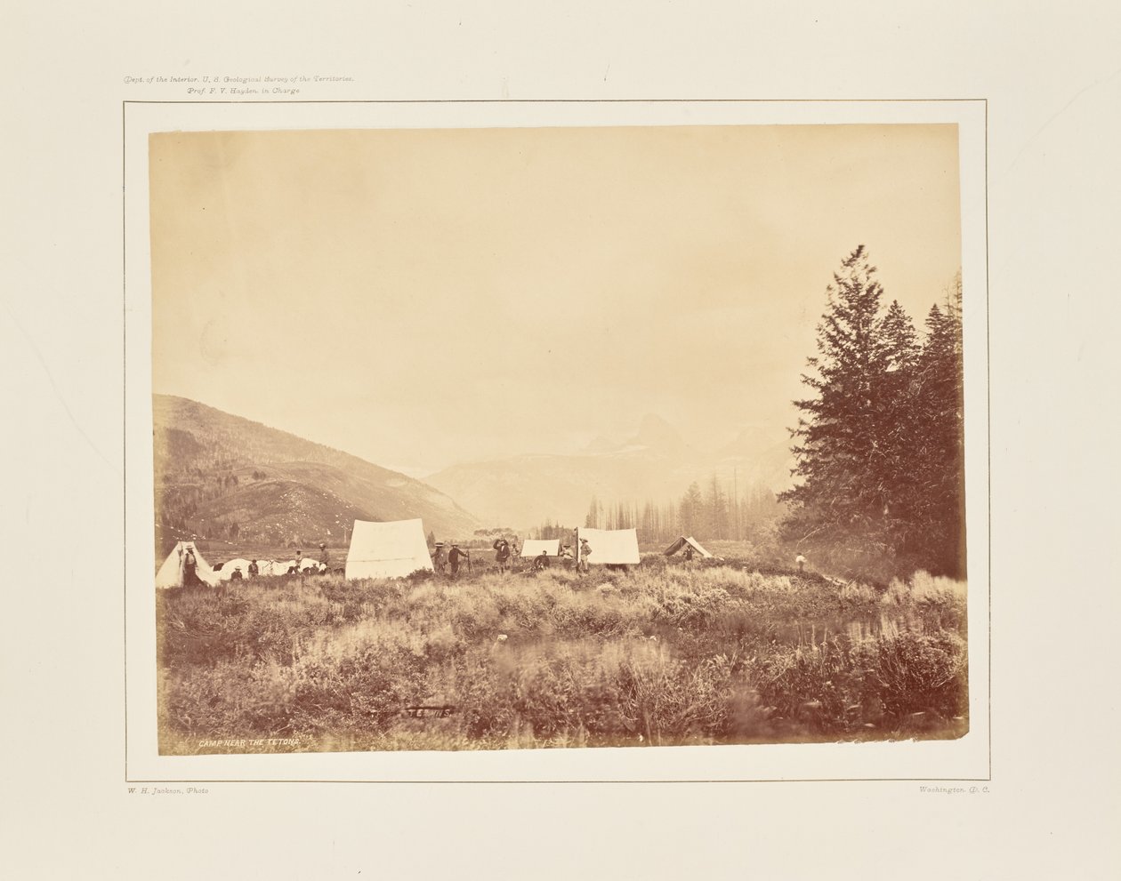 Lager am Mund des Teton-Canyons von William Henry Jackson