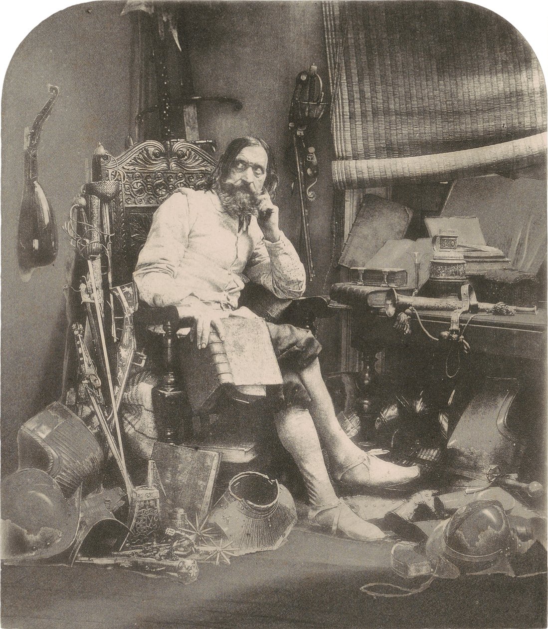 Don Quixote in seinem Arbeitszimmer, 1855, gedruckt 1857 von William Henry Lake Price