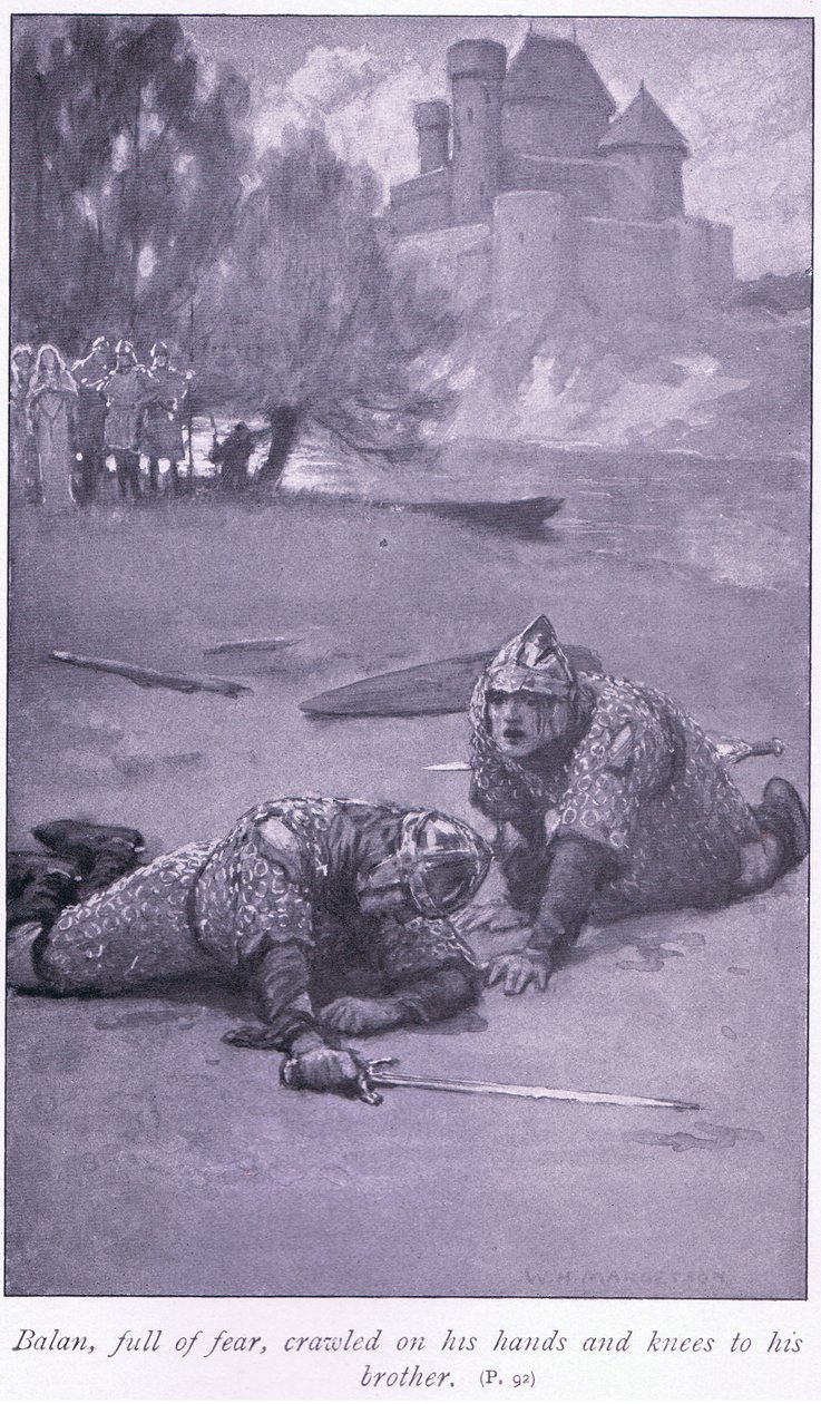 Balan, voller Angst, kroch auf Händen und Knien zu seinem Bruder von William Henry Margetson