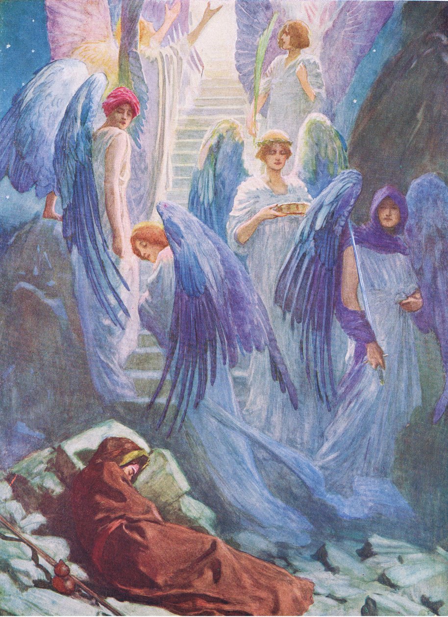 Jakobs Traum, aus Das Bibelbilderbuch, veröffentlicht von Thomas Nelson, ca. 1950 von William Henry Margetson