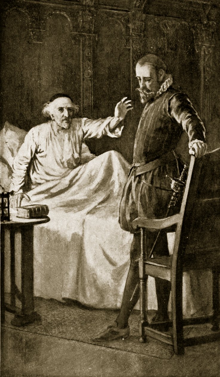 Knox auf seinem Sterbebett, November 1572, Illustration aus 