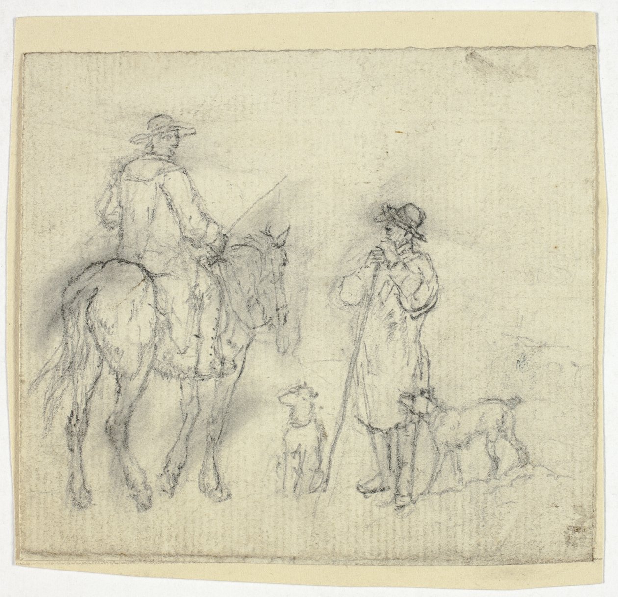 Mann mit Hunden und ein anderer zu Pferd von William Henry Pyne