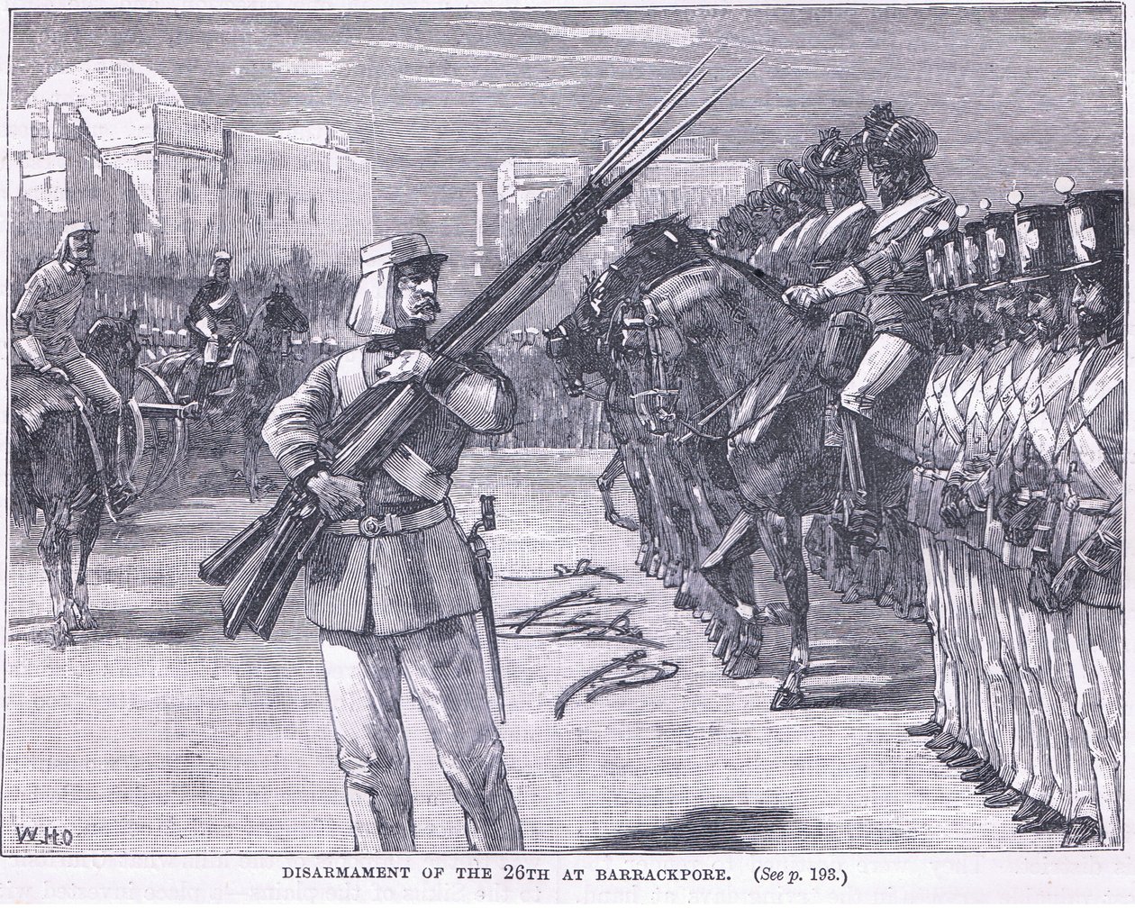 Entwaffnung des 26. in Barrackpore, 1857 von William Heysham Overend