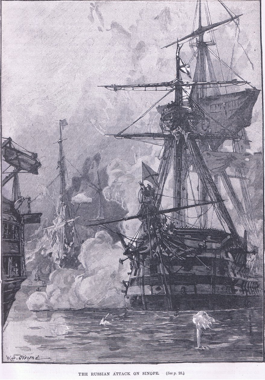 Der russische Angriff auf Sinope 1853 n. Chr. von William Heysham Overend