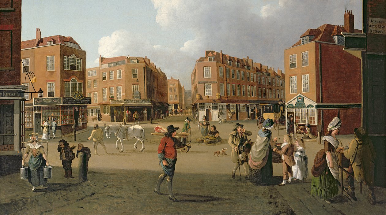 Seven Dials, Covent Garden (Detail) von William Hodges