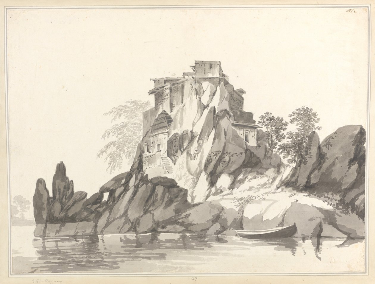 Ansicht der Insel Jangerah [Jahangira] im Ganges gegenüber von Sultanganj von William Hodges